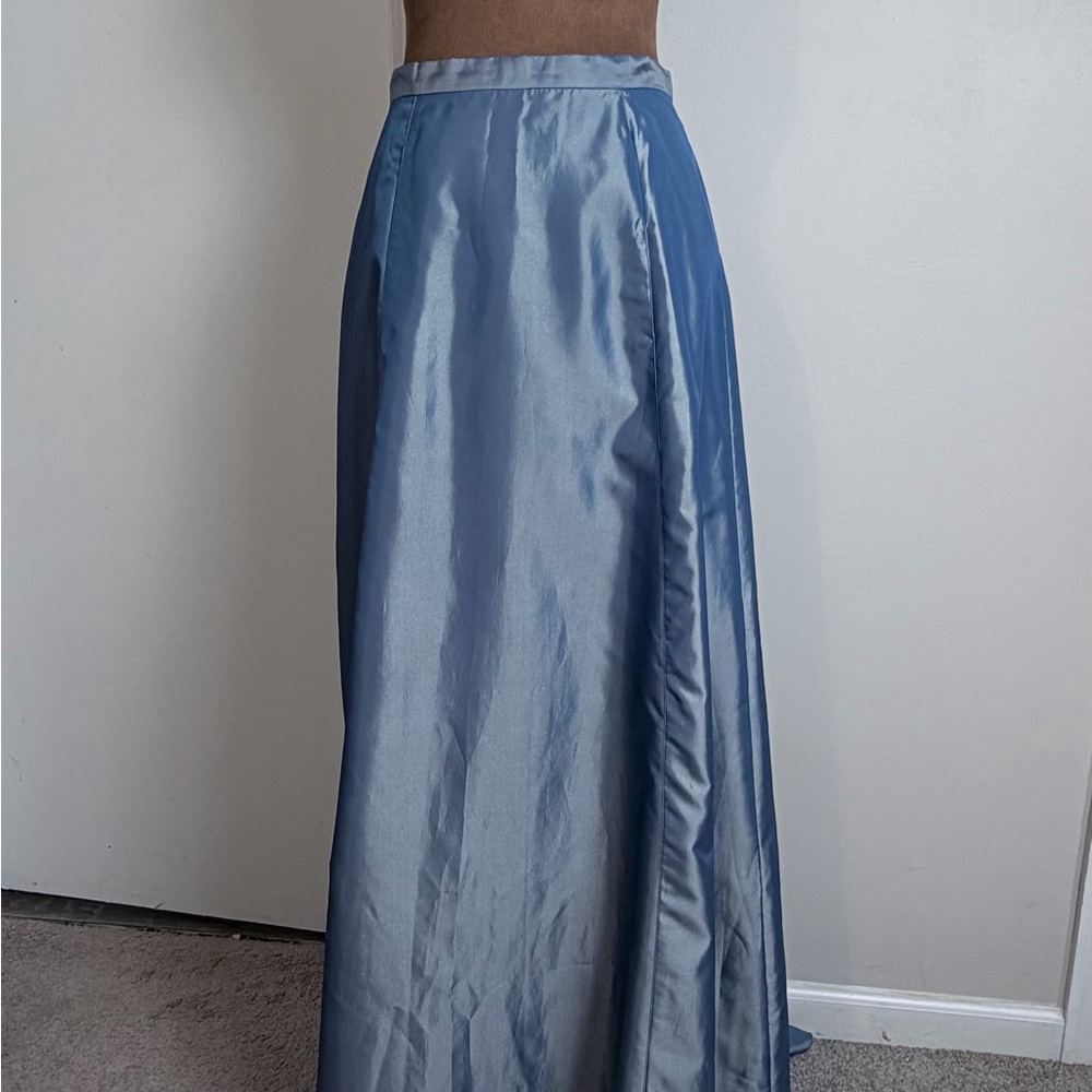 Express Shimmering Blue Maxi Skirt - Picture 3 of 13